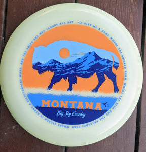 STATE OF MONTANA BIG SKY COUNTRY 175gm glow / ultimate frisbee