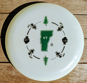 STATE OF VERMONT MAP ORIGINAL VT 175gm glow / ultimate frisbee