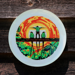 THREE LITTLE BIRDS LE Poster Art Frisbee 175gm glow / Bob Marley
