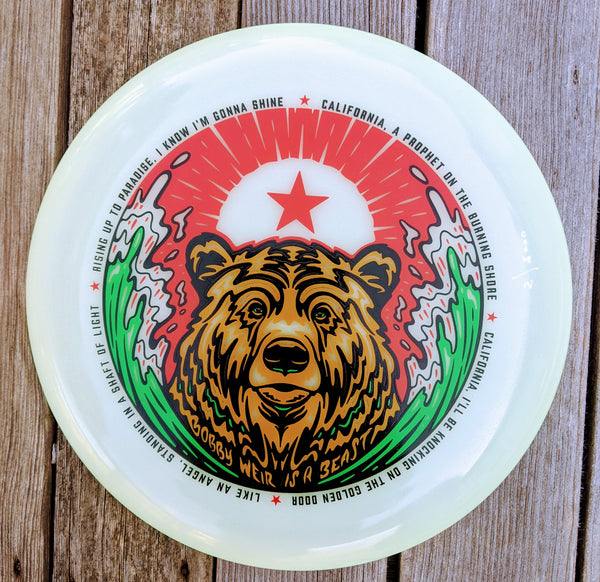 ESTIMATED CAL BEAR Poster Art Frisbee 175gm glow / grateful dead
