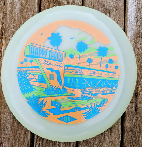 STATE OF FLORIDA HAPPY TRAILS  175gm glow / ultimate frisbee